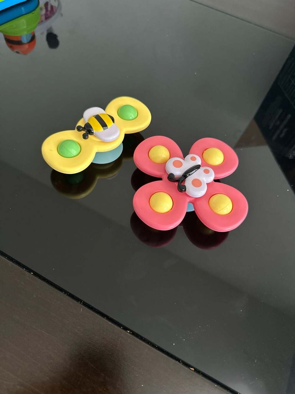 Likee Suction Cup Fidget Spinner Sensory Bath Toys - Butterfly and Bee 2-Piece S